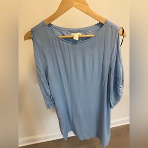 H&M Sky Blue Short Sleeve Blouse